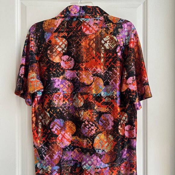 Vintage 70s Lilly Dache Shirt Mens Artsy Polyester Large Disco MCM Hipster RARE - Picture 6 of 9